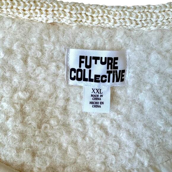 Future Collective Teddy Chain Jacket in Cream - Picture 10 of 11